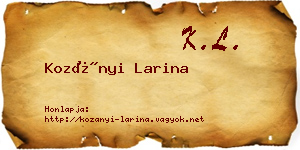 Kozányi Larina névjegykártya