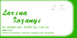 larina kozanyi business card